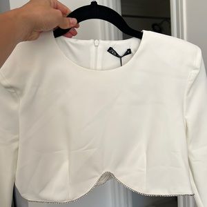 White long sleeve Zara shirt